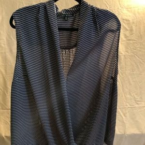 Como Black Draped front sleeveless blouse